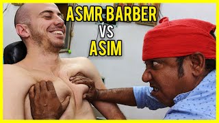 ASMR BARBER vs ASIM | HEAD and BACK MASSAGE with CRACKs and FIRE ? | I'M STILL ALIVE ?