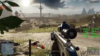 GeForce GTX 1050 ti -- Intel Core i3-7350K Overclocked -- Battlefield 4 FPS Test