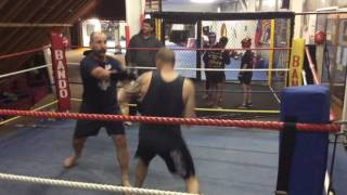 aggressive sparring, beginner vs retired world champ PART 2