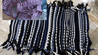 Carpet (rug) from an old t-shirts (DIY recycling)