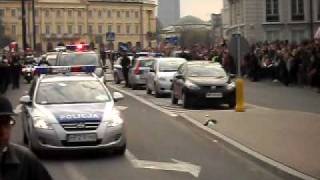 Przejazd konduktu z ciałem Prezydenta ul. Senatorska
