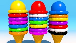 Learning Colors with 3D Ice Cream Balls for Children