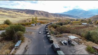 Марш миротворцев 15-й отдельной бригады ВС РФ по маршруту Горис – Степанакерт