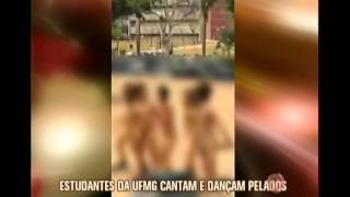 Alunos tiram roupa em protesto na UFMG