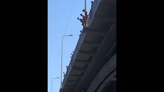 Jumping off the Bridge in Hidropark, Kiev, August 2015