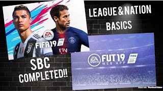 FIFA 19: Companion App | Ultimate Team | League & Nation Basics SBC (Completed) |