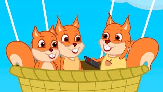 Famille d'Écureuil - Voler En Montgolfière Animé 2023 en Français