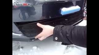 Сетка на решетку радиатора для Skoda Fabia 2 (Шкода Фабия 2) 2011-2014 г.в. (рестайлинг)