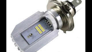 LED лампа на головной свет мотоцикла-Распаковка Обзор