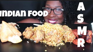 CHICKEN BIRYANI + SAMOSA + TANDOORI SHRIMP | INDIAN FOOD ASMR | Real Eating Sounds (No Talking)