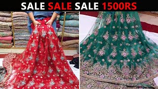 Cutdane work Hand Embroidery Sale 1500 | EP14 Handwork Cutdana Net Fabric | EK Fabrics #SaraClothes