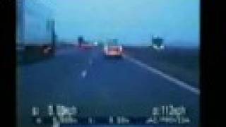 Police Car Tire Blows Going 120 MPH