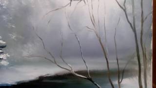 Зимний пейзаж картина маслом