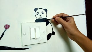 ?wall painting DIY|Switchboard art design idea|light switchboard decoration|switchsocket painting