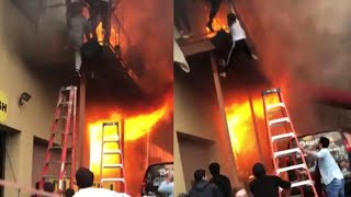 Girls Jump From Balcony to Escape as Fire Engulfs Dance Studio
