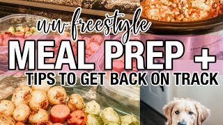 WW FREESTYLE MEAL PREP & TIPS FOR GETTING BACK ON TRACK || WW Purple || Meal Prep Monday + COOPER ♥️