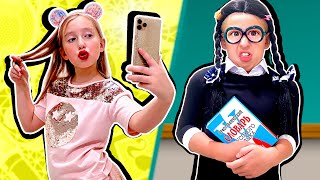 ТУПАЯ школьница vs УМНАЯ  в ШКОЛЕ - Каждая школьница такая - Вайны на Мы семья