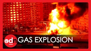 Huge Explosion in New York as Propane Tanker Flips and Ignites