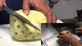 タイの屋台式パイナップルの剥き方 / How to Cut Pineapple -Thai Style-