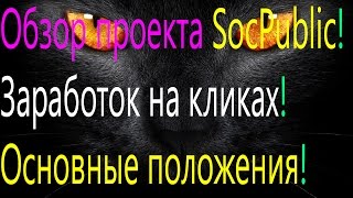 Обзор проекта SocPublic! Заработок на кликах! Основные положения!
