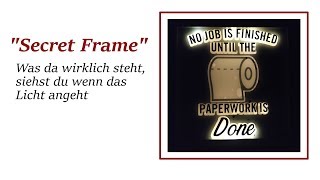 Was wirklich da steht, siehst du wenn das Licht an geht / Magie / beleuchteter Bilderrahmen