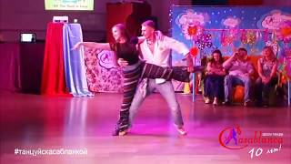 2019-10-19 10-летие школы CASABLANCA.Алексей Пособилов и Ольга Веникова.Bachata-fusion