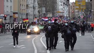 Germany: Thousands protest COVID restrictions in Frankfurt