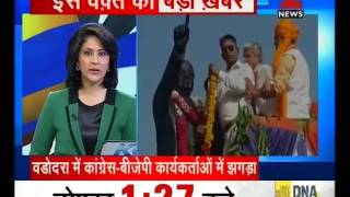 BJP and Congress party workers fights in Vadodara in a ceremony to commemorate Dr. Ambedkar