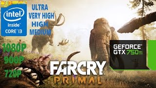FAR CRY Primal | i3 6100 | GTX 750 ti | 1080P 900P 720P | All Preset | Gameplay Benchmark