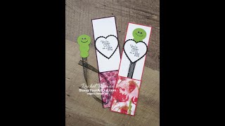 Snowman Meets Little Ladybug (Valentine Bookmark)