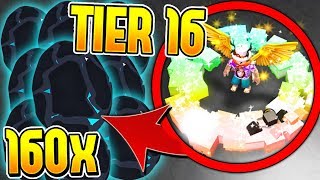 OPENING 160 TIER 16 RAINBOW PETS IN PET SIMULATOR! - ROBLOX