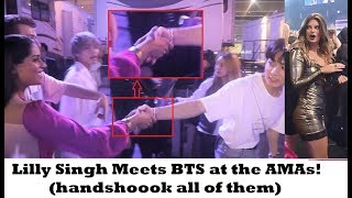 Lilly Singh finally meets BTS at the AMAs!! [cr:superwomanvlogs]