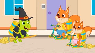 Famille d'Écureuil - Scooter Volant Animé 2022 en Français