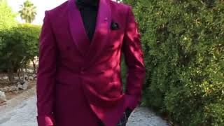 Double breasted burgundy tuxedo blazer Model 2793 Ottavio Nuccio Gala