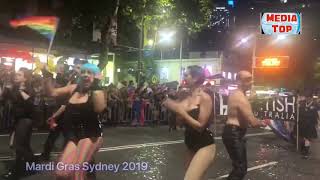 Nude naked topless lesbian walk in Mardi Gras Sydney 2019