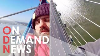 Police Arrest UK Bridge-Scaling Activists: Aerial Footage