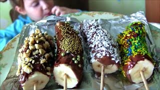 БАНАНЫ В ШОКОЛАДЕ  Рецепт для детей  Bananas in chocolate , recipe treats for kids and adults