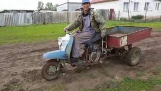 Самоделка. Мотороллер с двигателем от мотоблока.