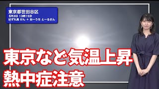 東京など気温上昇　熱中症注意