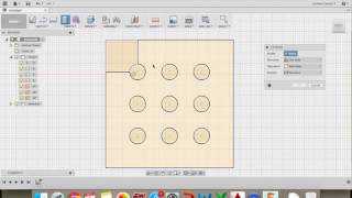 Square w 9 Holes - Fusion 360