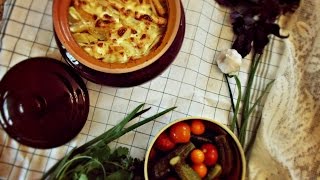 Картошка с мясом в горшочке.