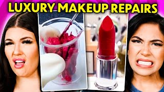 American Women React to Luxury Makeup Repairs (Lipstick, Blush, Bronzer) | React