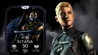 Mortal Kombat X Mobile Cassie Cage Fatality w/ Kitana Boss Battle