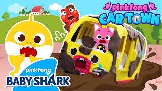 Scaredy Cat Yellow Bus | Pinkfong Baby Shark Car Town | Back to School 