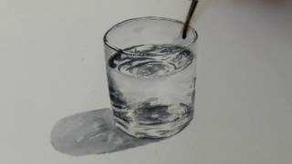 Акварель. Стакан с водой. Glass of water in Watercolour