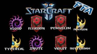 StarCraft 2 - PRO 8 Player FFA (Commentary)