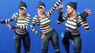Fortnite RAPSCALLION Performs All Dances - All SEASON 1-4 Dance Emotes - Jailbird Gear