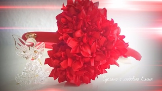 Канзаши , Heart  Valentine's  Day Kanzashi, сердечко Канзаши День св. Валентина, Herz Kanzashi