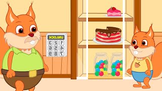 Famille d'Écureuil - Bonbons Sous Une Serrure à Code Animé 2022 en Français