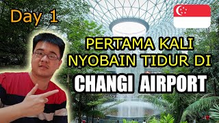 SENDIRIAN Tidur di Bandara sampe ke Jewel Changi Airport! #TRAVELVLOG Singapore Day 1 (1/2)
